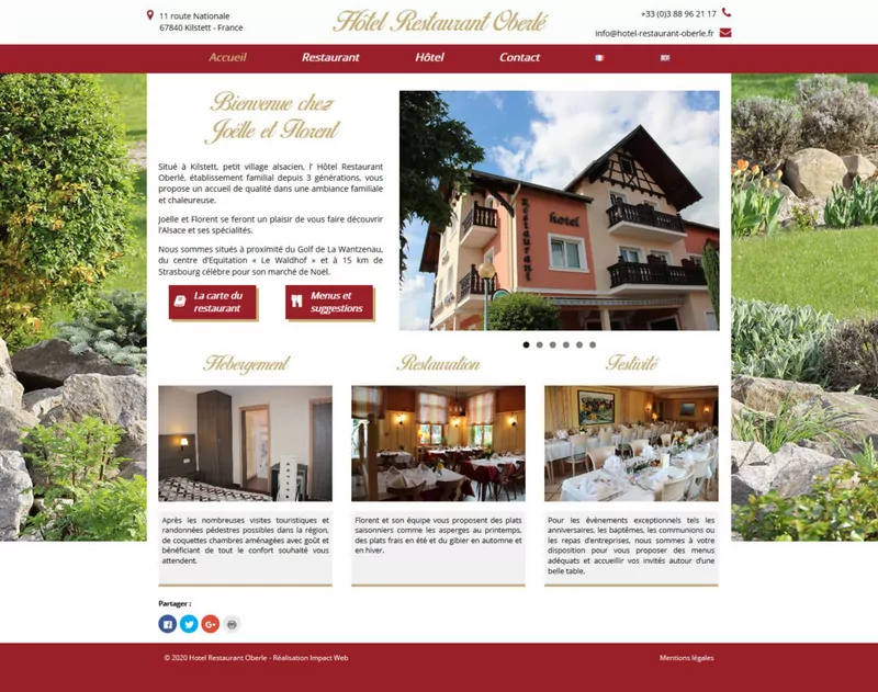 Site de l'Hôtel Restaurant Oberlé à Kilstett